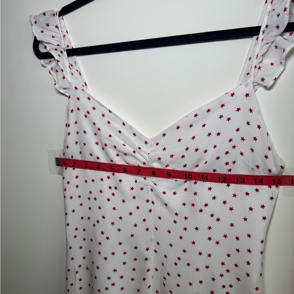 BB Dakota White Mini Dress with Red Star Pattern - Picture 11 of 13